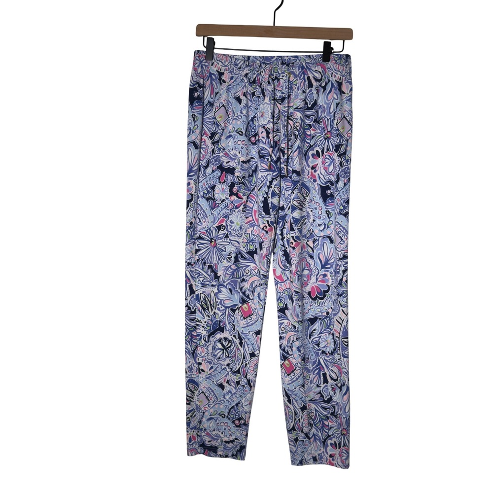 Lilly Pulitzer Pajama Lounge Pants Women's Size Small Blue Pink Paisley